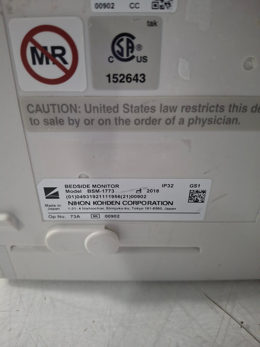 Nihon Kohden BSM-1773 Life Scope PT Transport Patient Monitor
