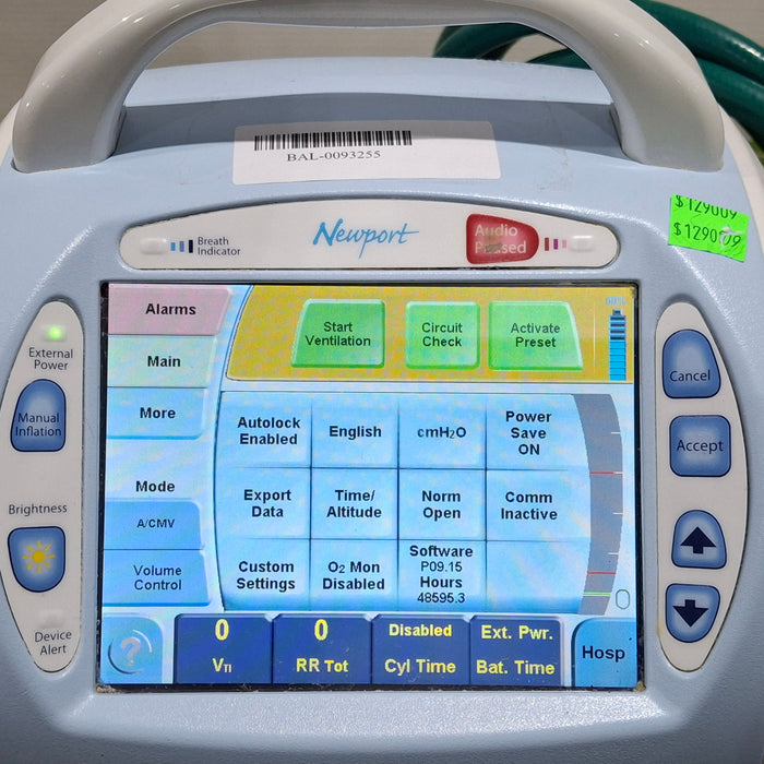 Newport Medical HT70 Plus Ventilator