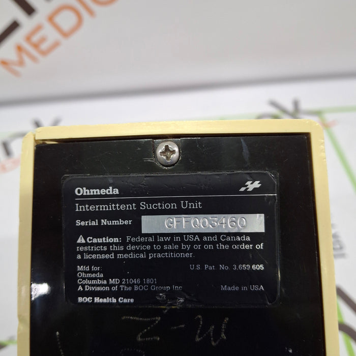 Ohmeda Medical 200 Intermittent Suction Unit