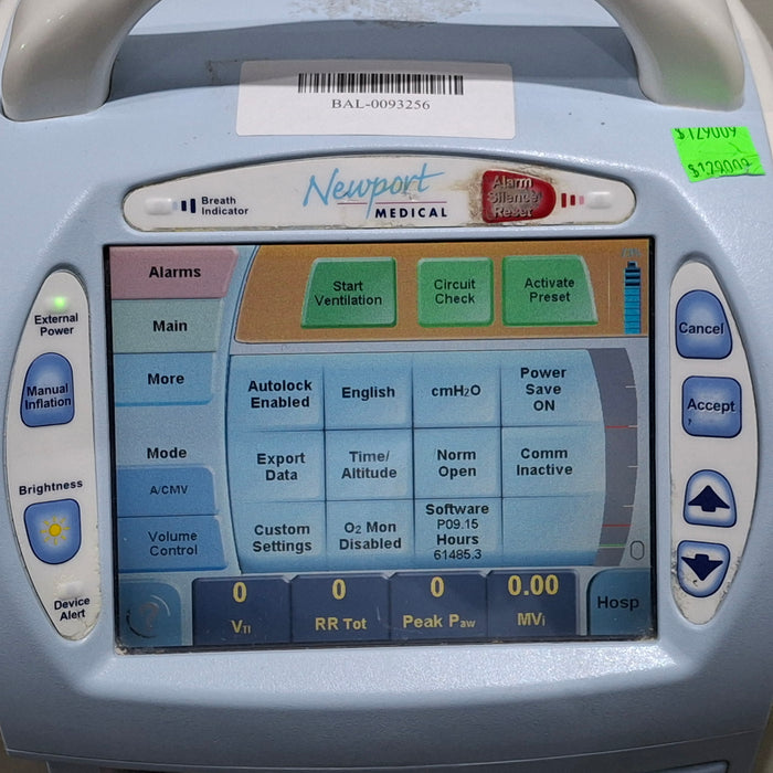 Newport Medical HT70 Plus Ventilator
