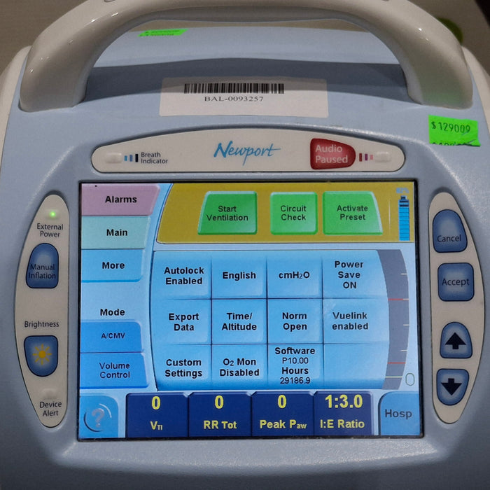 Newport Medical HT70 Plus Ventilator