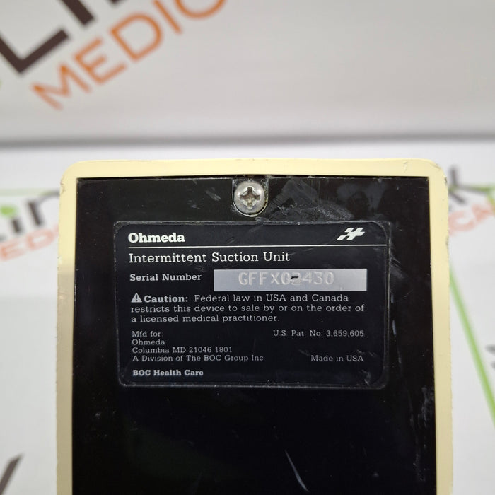Ohmeda Medical 200 Intermittent Suction Unit