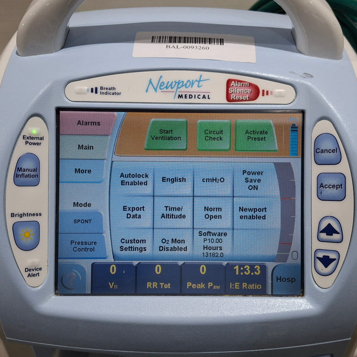 Newport Medical HT70 Plus Ventilator
