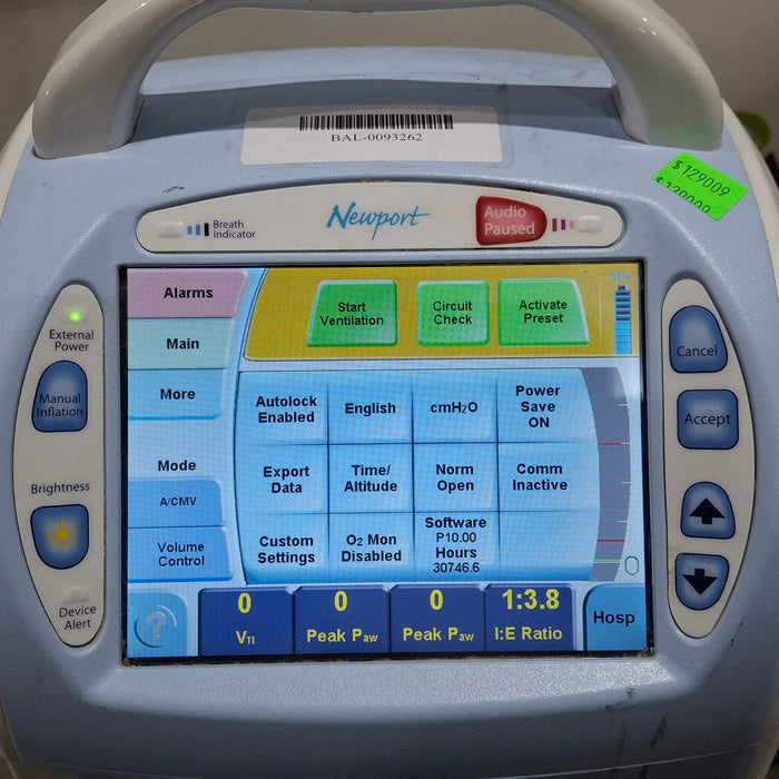 Newport Medical HT70 Plus Ventilator