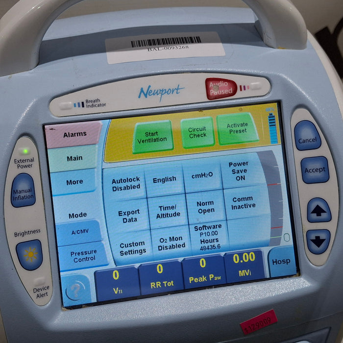 Newport Medical HT70 Plus Ventilator