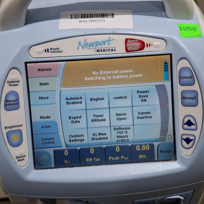 Newport Medical HT70 Plus Ventilator