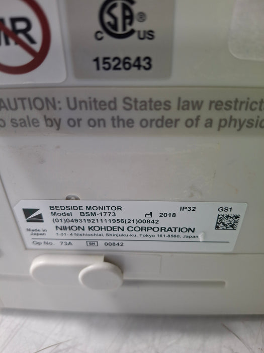 Nihon Kohden Nihon Kohden BSM-1773 Life Scope PT Transport Patient Monitor Patient Monitors reLink Online