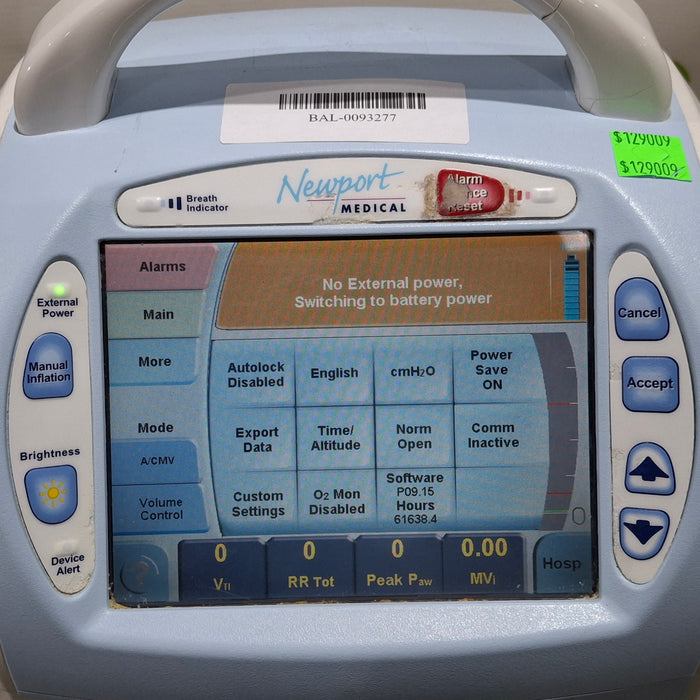 Newport Medical HT70 Plus Ventilator