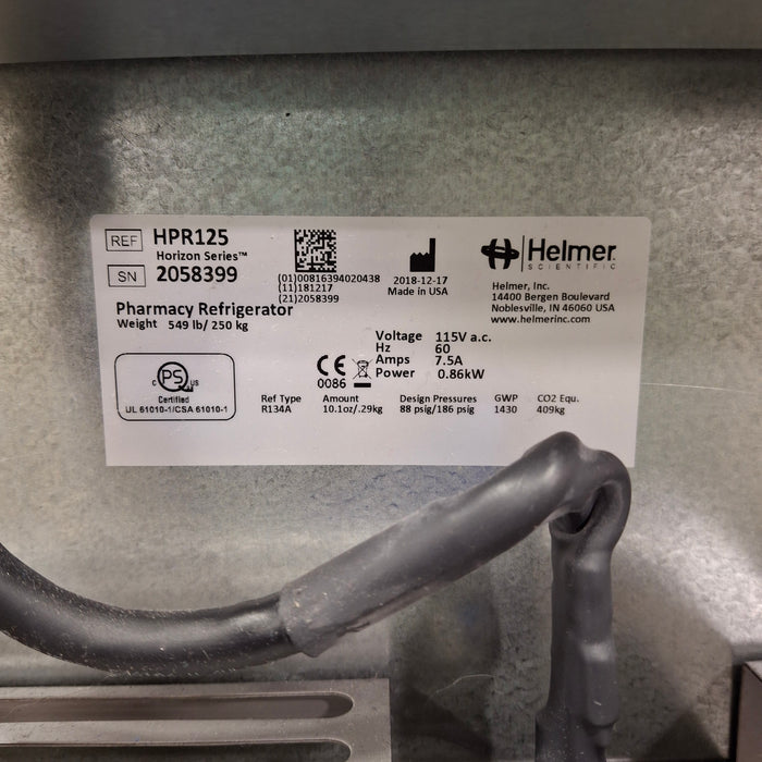 Helmer Inc Helmer Inc HPR125 Pharmacy Refrigerator Research Lab reLink Online