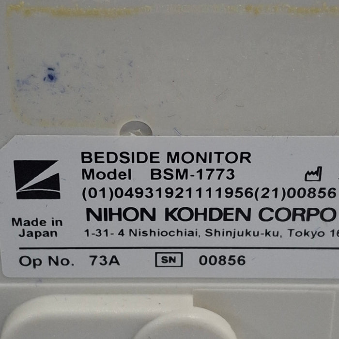 Nihon Kohden BSM-1773 Life Scope PT Transport Patient Monitor
