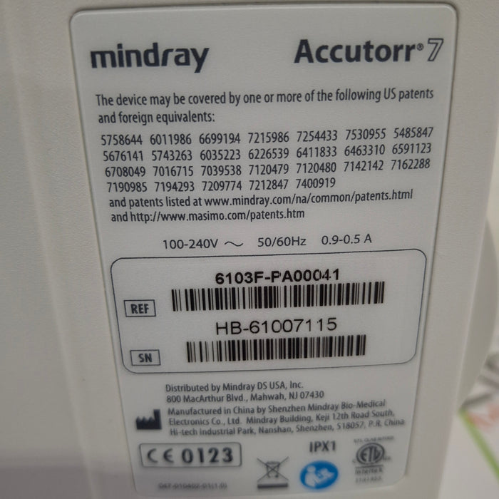 Mindray Mindray Accutorr 7 Vital Signs Monitor Patient Monitors reLink Online