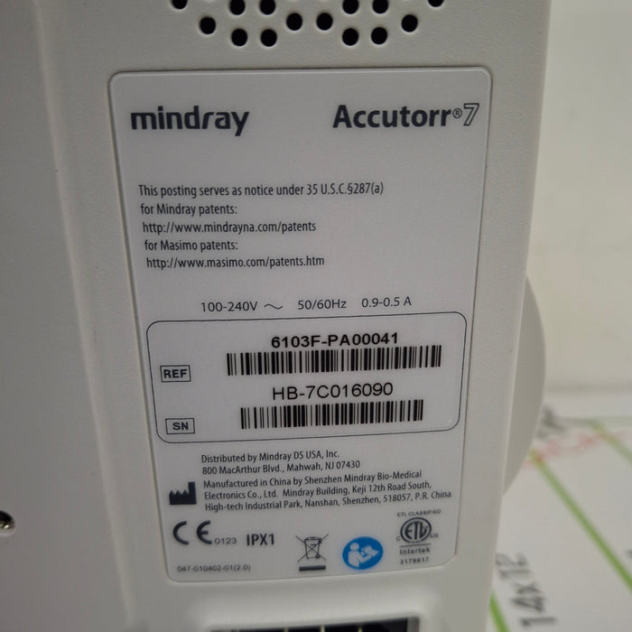 Mindray Accutorr 7 Vital Signs Monitor