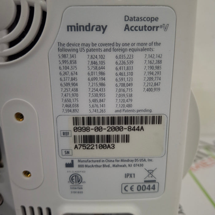 Mindray Mindray Datascope Accutorr V Vital Signs Monitor Patient Monitors reLink Online