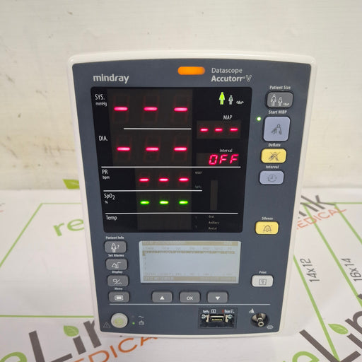Mindray Mindray Datascope Accutorr V Vital Signs Monitor Patient Monitors reLink Online