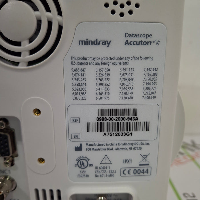Mindray Datascope Accutorr V Vital Signs Monitor