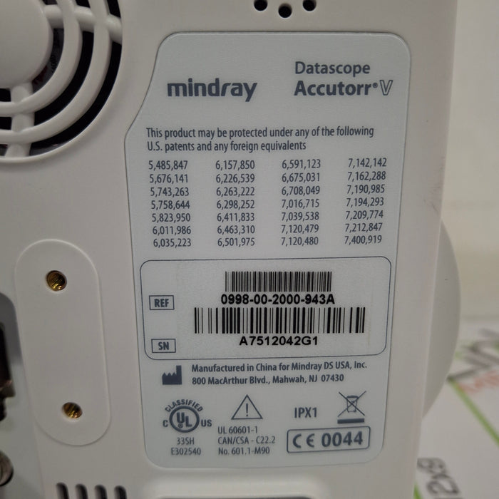 Mindray Mindray Datascope Accutorr V Vital Signs Monitor Patient Monitors reLink Online
