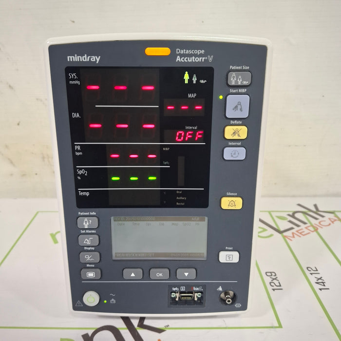 Mindray Datascope Accutorr V Vital Signs Monitor