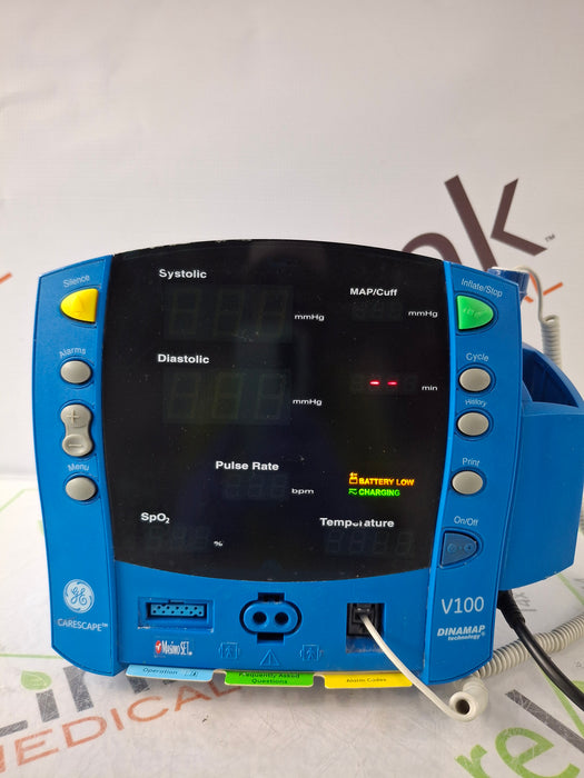 GE Healthcare Dinamap V100 - NIBP, SpO2, Temp Vital Signs Monitor
