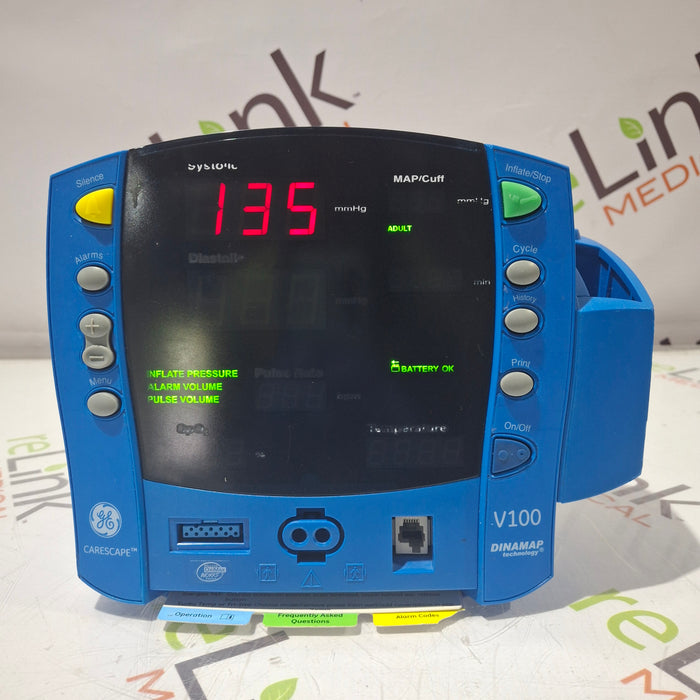 GE Healthcare Dinamap V100 - NIBP, SpO2, Temp Vital Signs Monitor