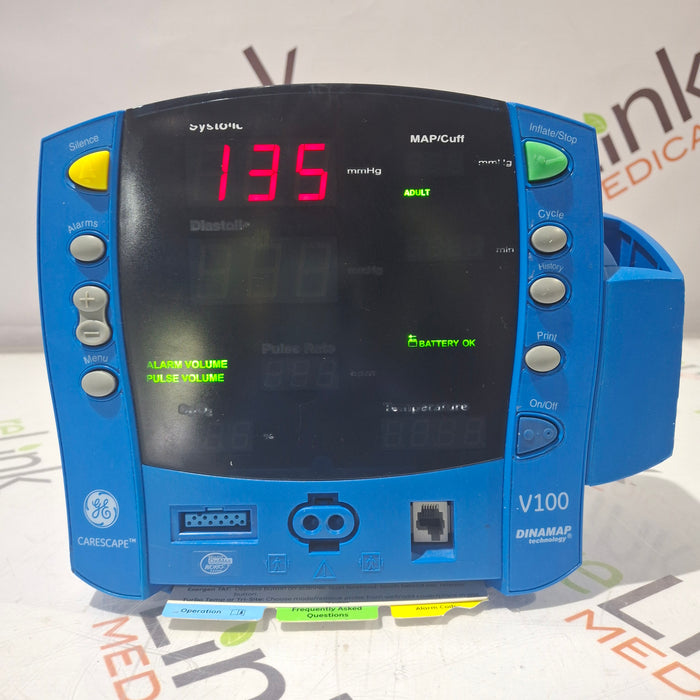 GE Healthcare Dinamap V100 - NIBP, SpO2, Temp Vital Signs Monitor