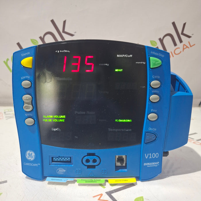 GE Healthcare Dinamap V100 - NIBP, SpO2, Temp Vital Signs Monitor
