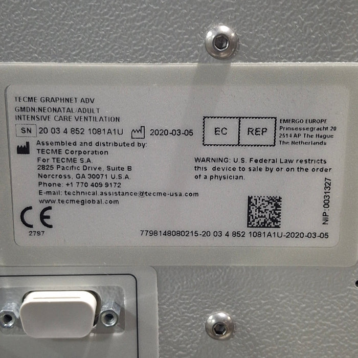 Tecme Neumovent GraphNet Advance ICU Ventilator