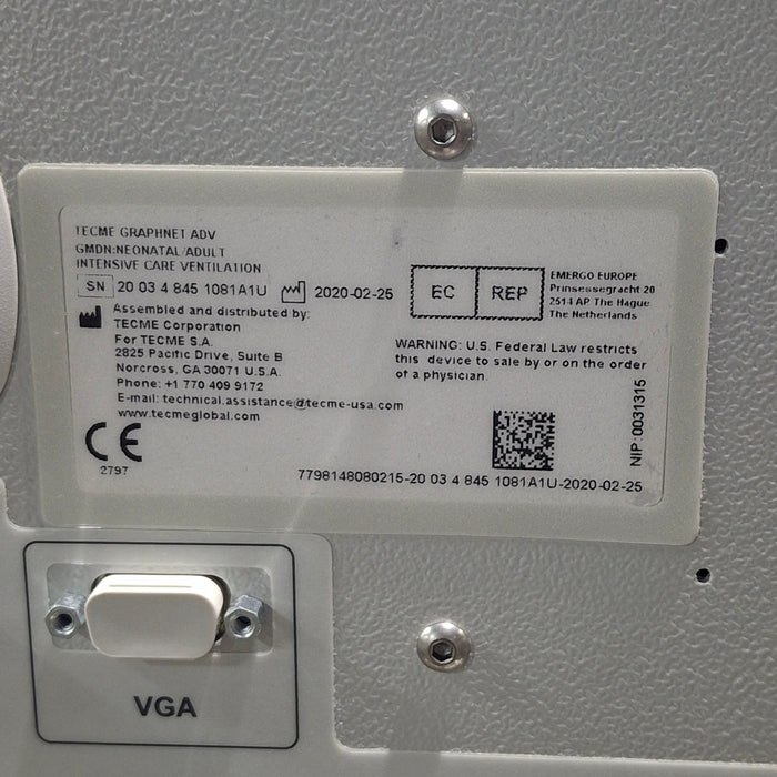 Tecme Neumovent GraphNet Advance ICU Ventilator