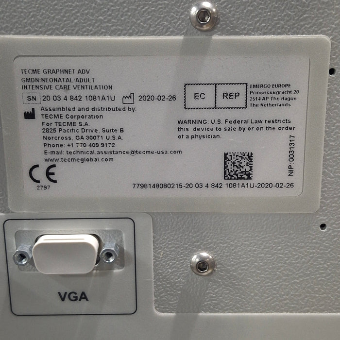 Tecme Neumovent GraphNet Advance ICU Ventilator