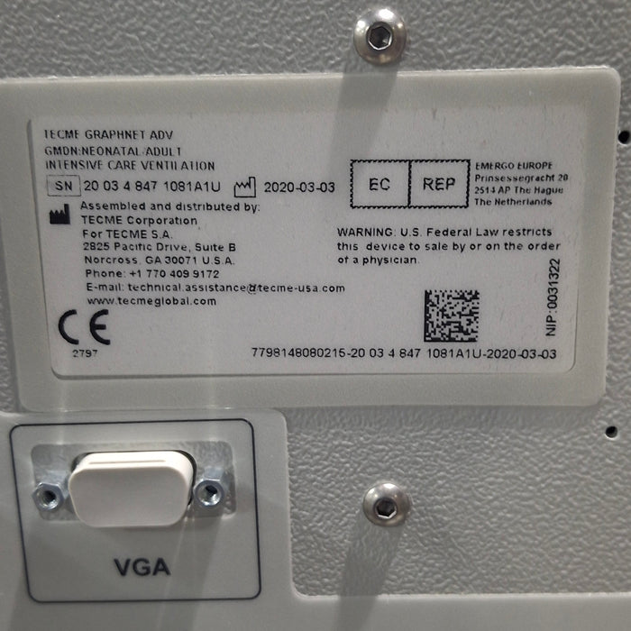 Tecme Neumovent GraphNet Advance ICU Ventilator