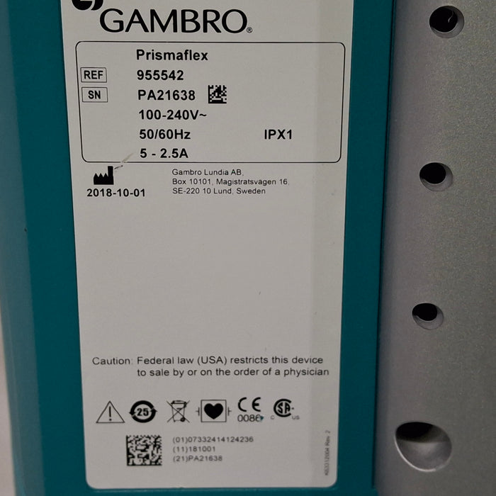 Gambro Gambro Prismaflex Dialysis Machine Dialysis reLink Online