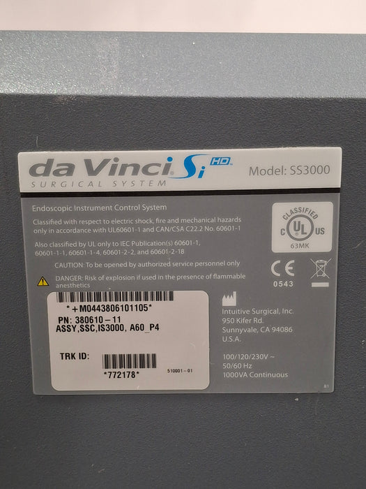 Intuitive Surgical DaVinci Si HD SS3000 Endoscopic Instrument Control System