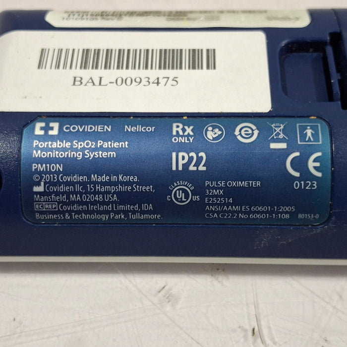 Covidien PM10N Nellcor Portable SpO2 Patient Monitoring System