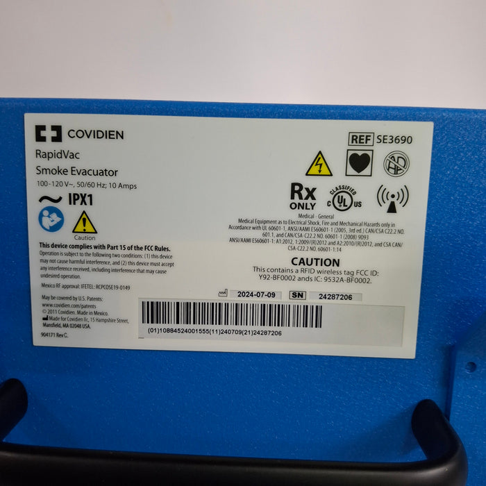 Covidien RapidVac SE3690 Smoke Evacuator