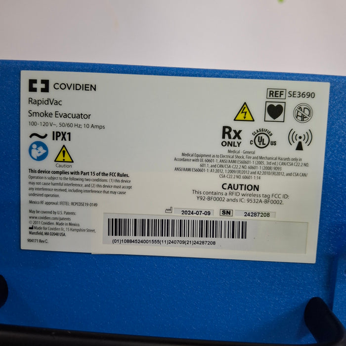 Covidien RapidVac SE3690 Smoke Evacuator