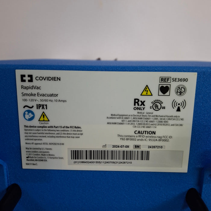 Covidien RapidVac SE3690 Smoke Evacuator