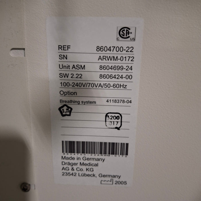 Draeger Medical Fabius GS Anesthesia Machine