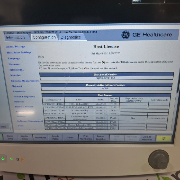 GE Healthcare Carescape B650 Anesthesia Care Patient Monitor