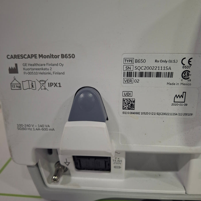 GE Healthcare Carescape B650 Anesthesia Care Patient Monitor