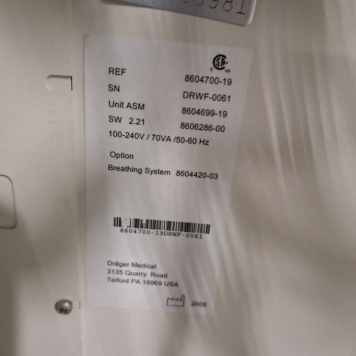 Draeger Medical Fabius GS Anesthesia Machine