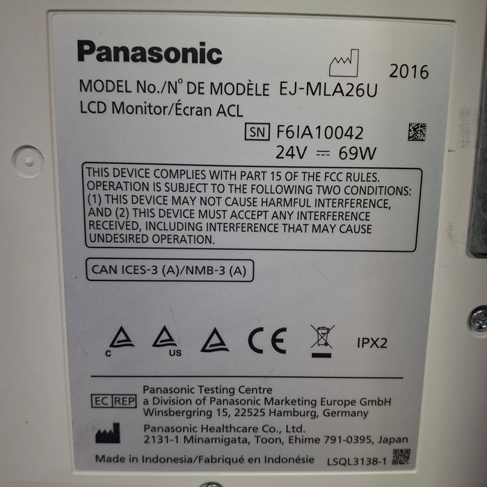 Panasonic EJ-MLA26U 26” Full HD Medical Monitor