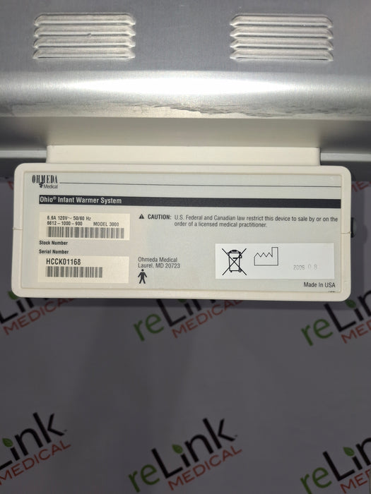 Ohmeda Medical Ohio Model 3000 Infant Warmer
