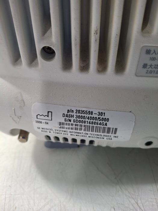 GE Healthcare Dash 5000 - Masimo SpO2 Patient Monitor