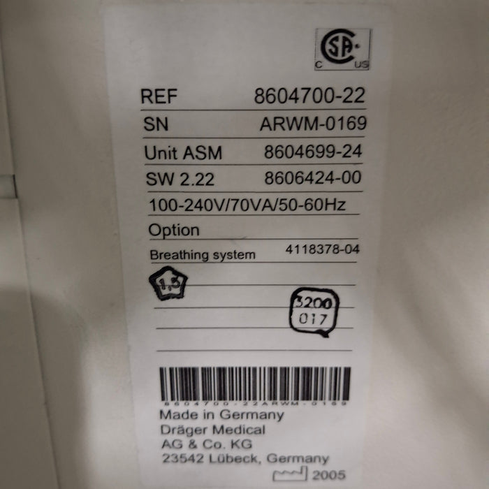 Draeger Medical Fabius GS Anesthesia Machine