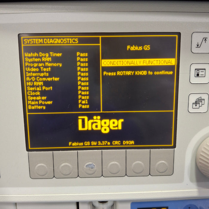 Draeger Medical Fabius GS Anesthesia Machine