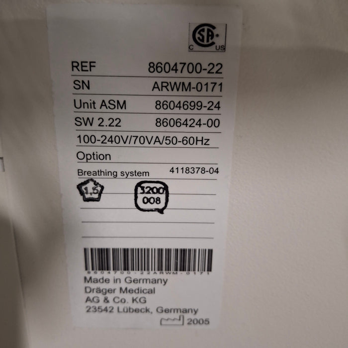 Draeger Medical Fabius GS Anesthesia Machine