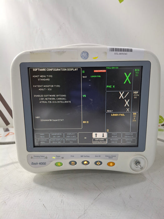 GE Healthcare Dash 4000 - Masimo SpO2 Patient Monitor