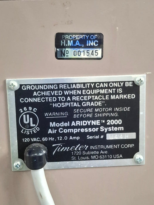 Timeter Instrument Corporation Aridyne 2000 Air Compressor System