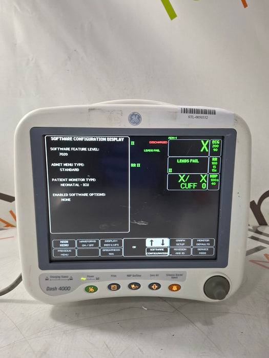 GE Healthcare Dash 4000 - GE/Nellcor SpO2 Patient Monitor
