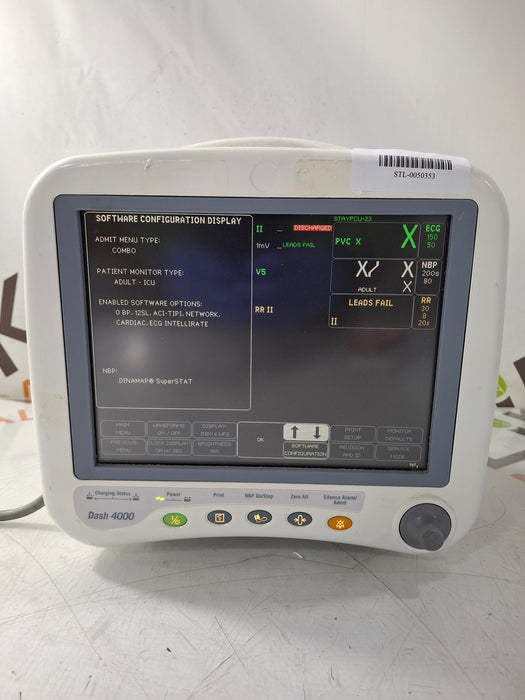 GE Healthcare Dash 4000 - Masimo SpO2 Patient Monitor
