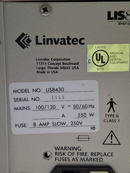 Linvatec LIS8430 Xenon Light Source